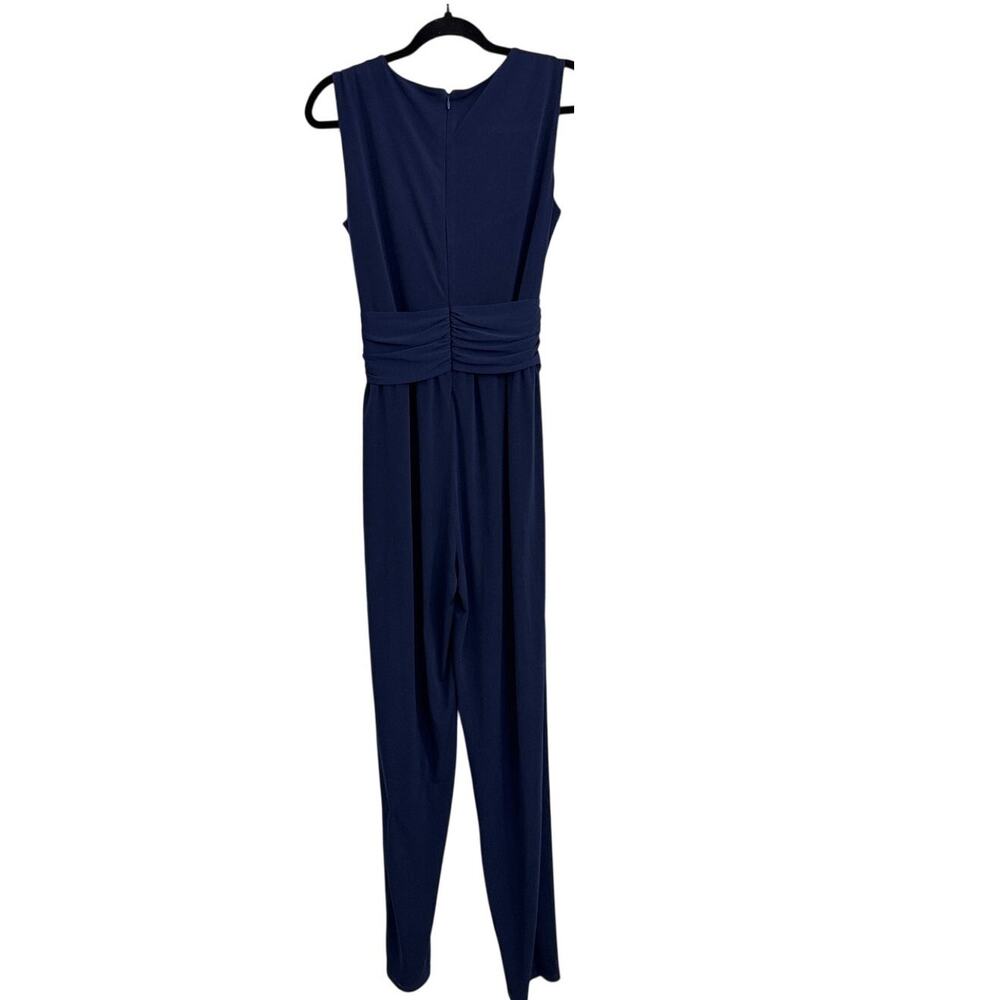 Michael Kors Sleeveless Knot Front Straight Leg Navy Blue Capsule Romper Medium - Picture 3 of 5
